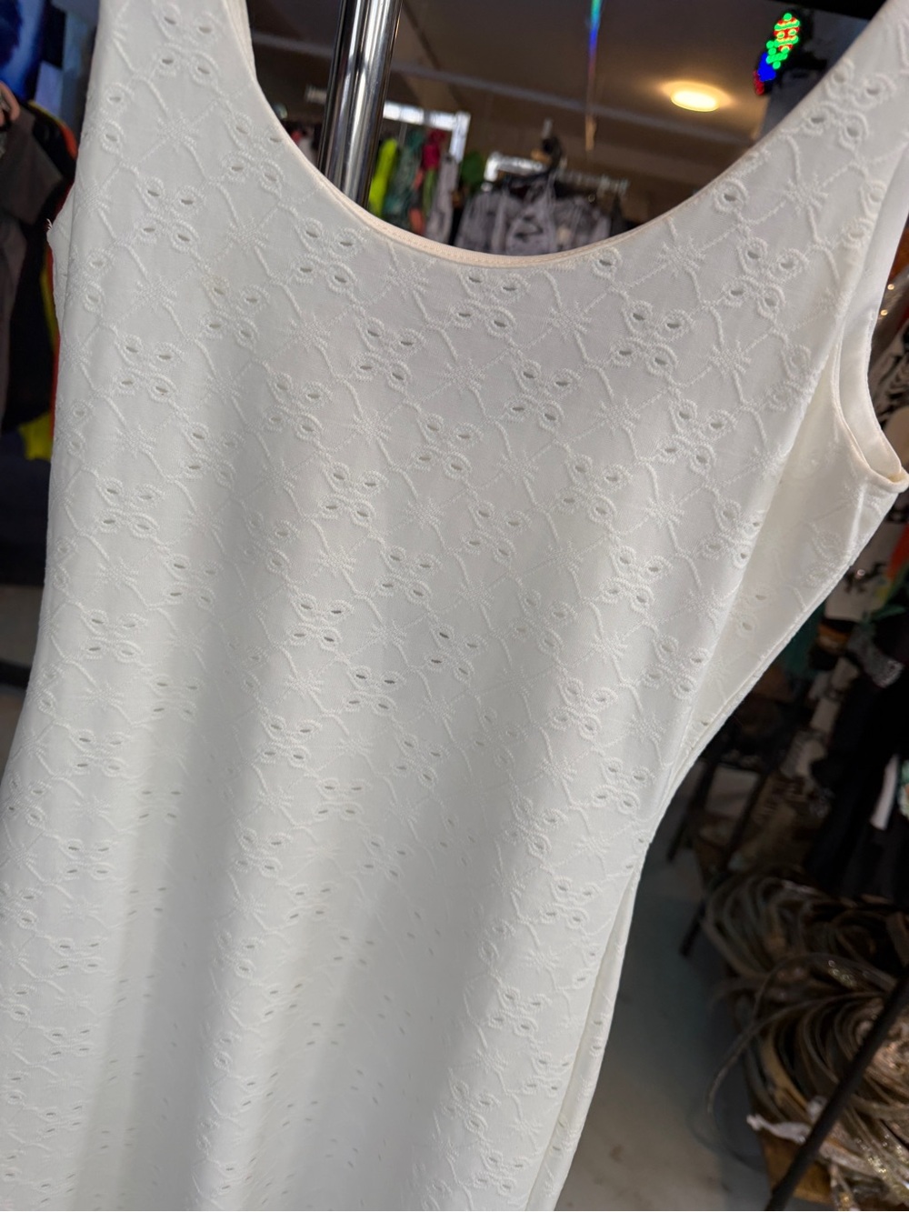 Heart Hips White Eyelet Tank Dress - Picture 3 of 8